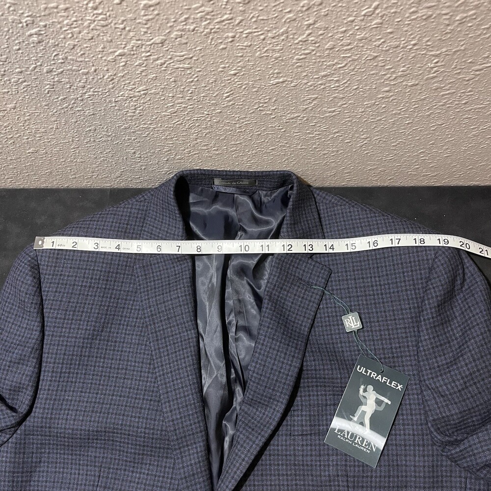 Ralph Lauren Blazer Jacket Mens Wool 2 Button Business Windowpane New Vintage - Picture 8 of 12